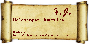 Holczinger Jusztina névjegykártya